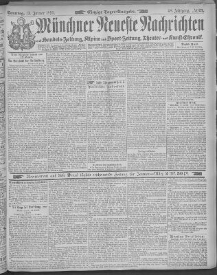 Münchner neueste Nachrichten Sonntag 13. Januar 1895