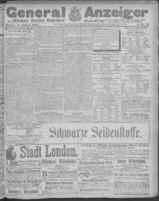 Münchner neueste Nachrichten Montag 14. Januar 1895