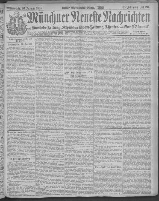 Münchner neueste Nachrichten Mittwoch 16. Januar 1895