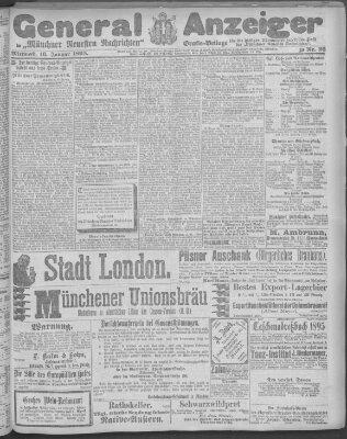 Münchner neueste Nachrichten Mittwoch 16. Januar 1895