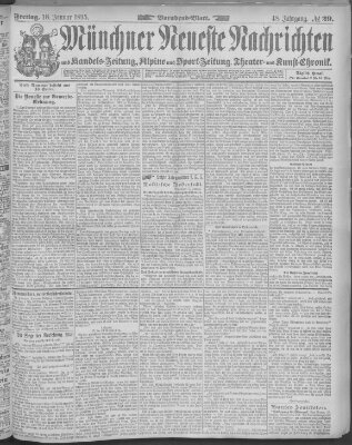 Münchner neueste Nachrichten Freitag 18. Januar 1895