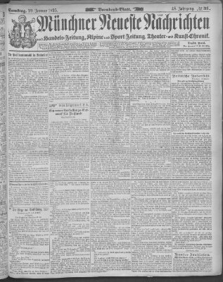 Münchner neueste Nachrichten Samstag 19. Januar 1895