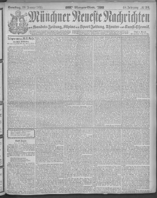 Münchner neueste Nachrichten Samstag 19. Januar 1895