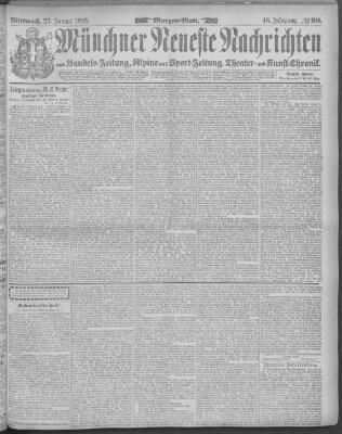 Münchner neueste Nachrichten Mittwoch 23. Januar 1895