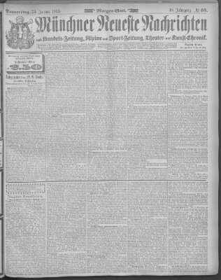 Münchner neueste Nachrichten Donnerstag 24. Januar 1895