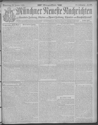 Münchner neueste Nachrichten Dienstag 29. Januar 1895