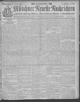 Münchner neueste Nachrichten Donnerstag 31. Januar 1895