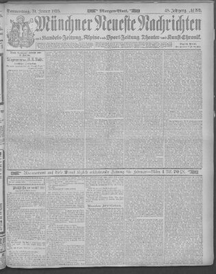 Münchner neueste Nachrichten Donnerstag 31. Januar 1895