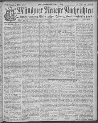 Münchner neueste Nachrichten Dienstag 5. Februar 1895