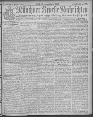 Münchner neueste Nachrichten Dienstag 5. Februar 1895