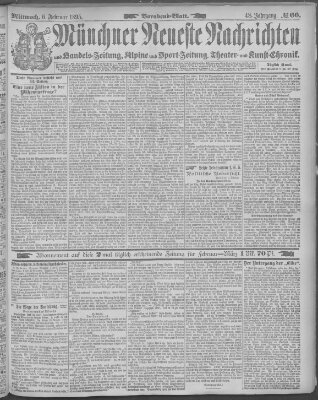 Münchner neueste Nachrichten Mittwoch 6. Februar 1895