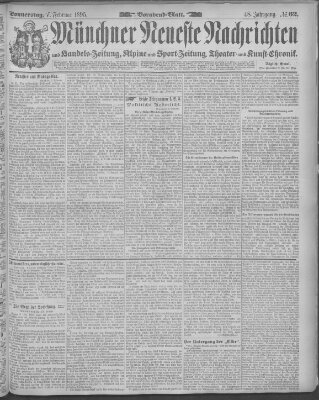 Münchner neueste Nachrichten Donnerstag 7. Februar 1895