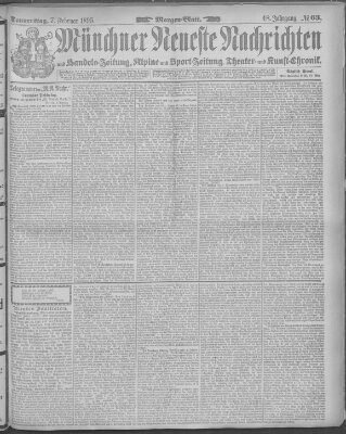 Münchner neueste Nachrichten Donnerstag 7. Februar 1895