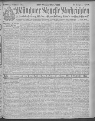 Münchner neueste Nachrichten Samstag 9. Februar 1895