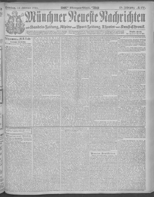 Münchner neueste Nachrichten Freitag 15. Februar 1895