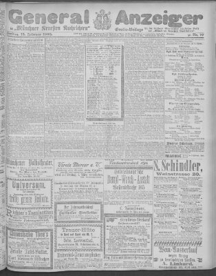 Münchner neueste Nachrichten Freitag 15. Februar 1895