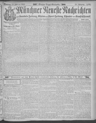 Münchner neueste Nachrichten Montag 18. Februar 1895