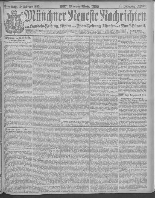 Münchner neueste Nachrichten Dienstag 19. Februar 1895