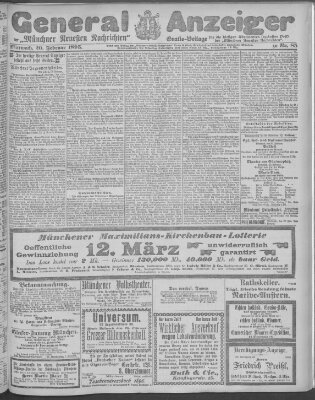 Münchner neueste Nachrichten Mittwoch 20. Februar 1895