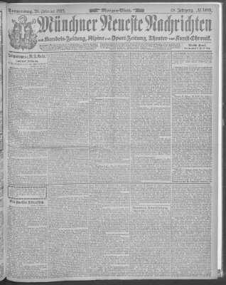 Münchner neueste Nachrichten Donnerstag 28. Februar 1895