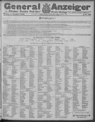 Münchner neueste Nachrichten Montag 4. Dezember 1893