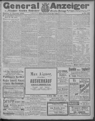 Münchner neueste Nachrichten Dienstag 5. Dezember 1893