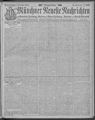 Münchner neueste Nachrichten Donnerstag 7. Dezember 1893