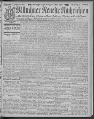 Münchner neueste Nachrichten Samstag 9. Dezember 1893