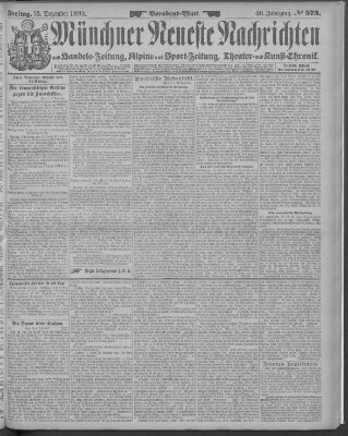 Münchner neueste Nachrichten Freitag 15. Dezember 1893