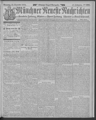 Münchner neueste Nachrichten Montag 25. Dezember 1893