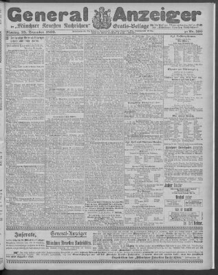 Münchner neueste Nachrichten Montag 25. Dezember 1893