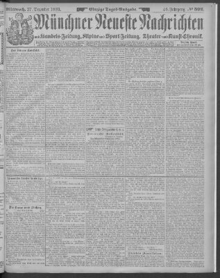 Münchner neueste Nachrichten Mittwoch 27. Dezember 1893