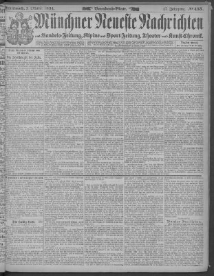 Münchner neueste Nachrichten Mittwoch 3. Oktober 1894