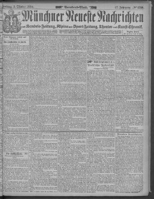 Münchner neueste Nachrichten Freitag 5. Oktober 1894