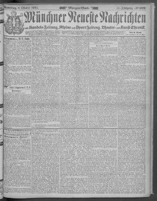 Münchner neueste Nachrichten Samstag 6. Oktober 1894