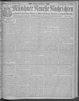 Münchner neueste Nachrichten Mittwoch 17. Oktober 1894