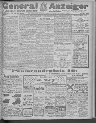 Münchner neueste Nachrichten Donnerstag 18. Oktober 1894