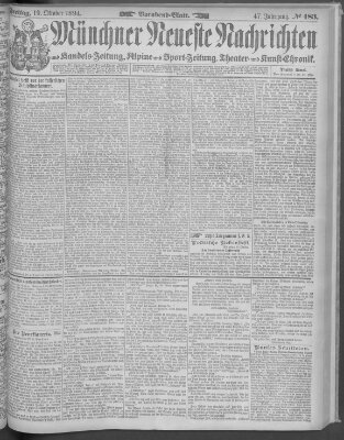 Münchner neueste Nachrichten Freitag 19. Oktober 1894