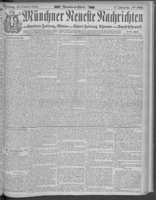 Münchner neueste Nachrichten Dienstag 23. Oktober 1894