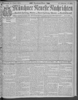 Münchner neueste Nachrichten Mittwoch 24. Oktober 1894