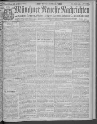 Münchner neueste Nachrichten Donnerstag 25. Oktober 1894