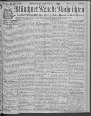 Münchner neueste Nachrichten Montag 29. Oktober 1894