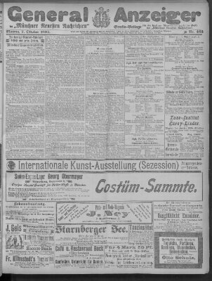 Münchner neueste Nachrichten Montag 7. Oktober 1895