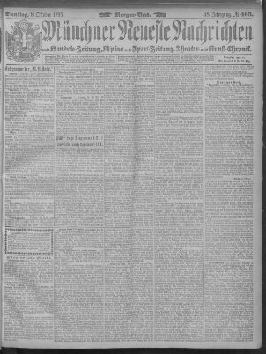 Münchner neueste Nachrichten Dienstag 8. Oktober 1895