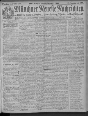 Münchner neueste Nachrichten Montag 14. Oktober 1895