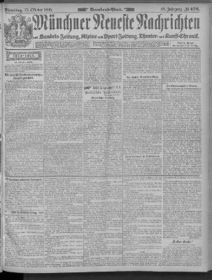 Münchner neueste Nachrichten Dienstag 15. Oktober 1895