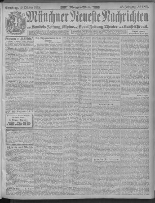 Münchner neueste Nachrichten Samstag 19. Oktober 1895