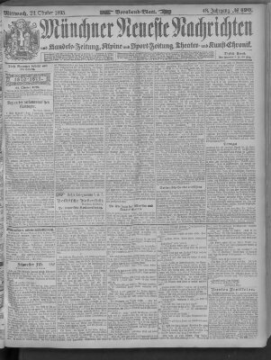 Münchner neueste Nachrichten Mittwoch 23. Oktober 1895