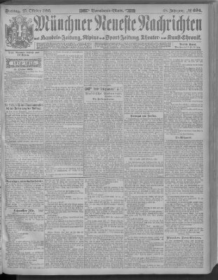 Münchner neueste Nachrichten Freitag 25. Oktober 1895