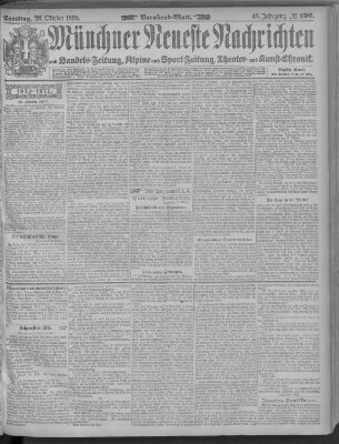 Münchner neueste Nachrichten Samstag 26. Oktober 1895